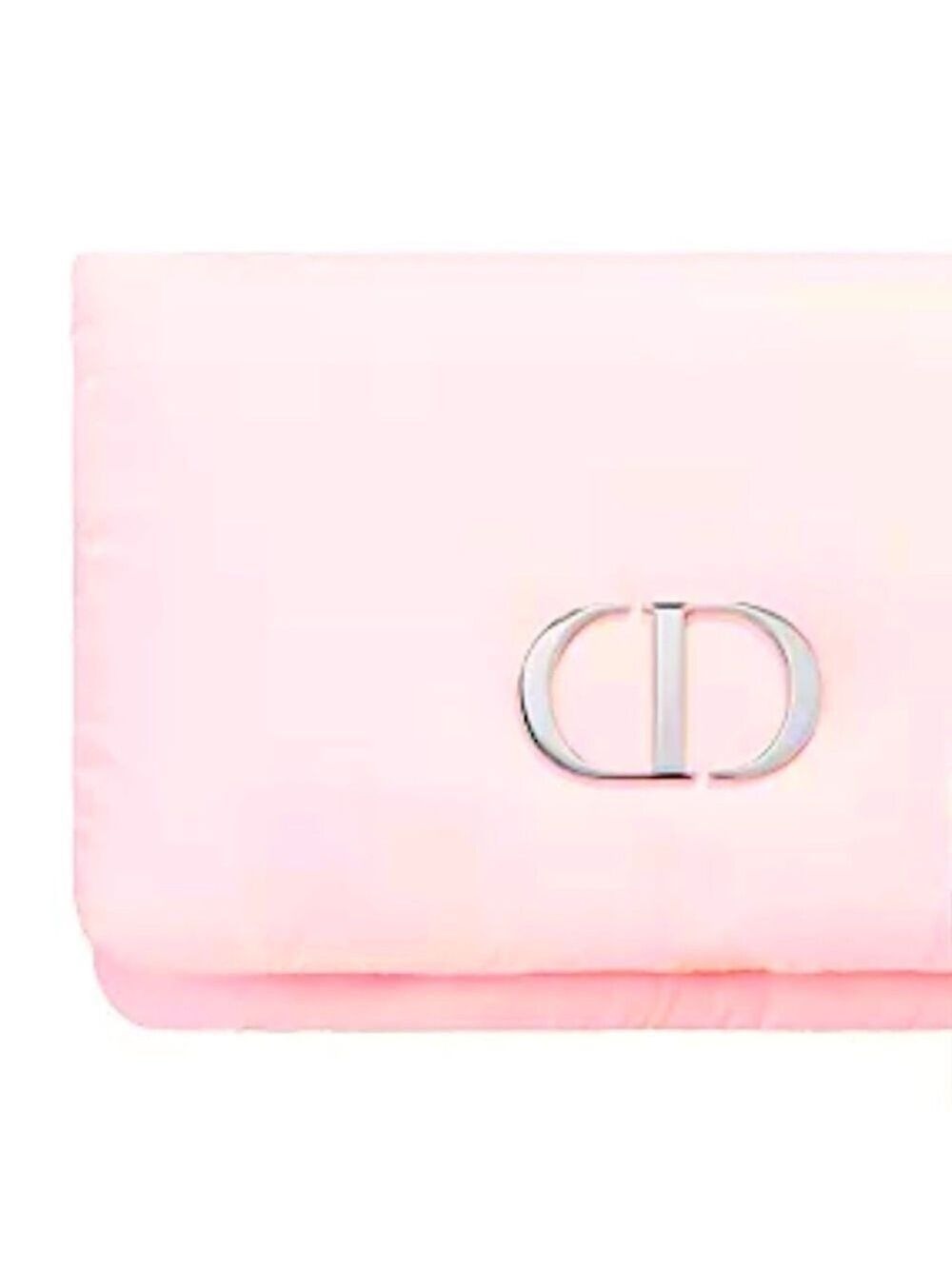 Dior Beauty Pink Puffy Logo Clutch Make Up Bag Pouch Authentic New